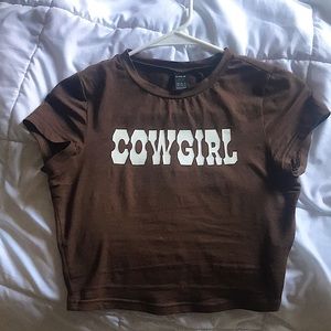 Size Extra Small Brown Cowgirl Baby Tee Top